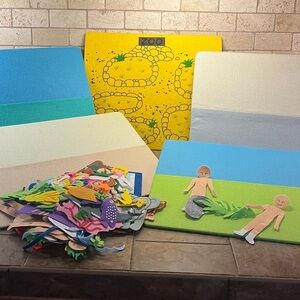 Vintage creative felt toy set